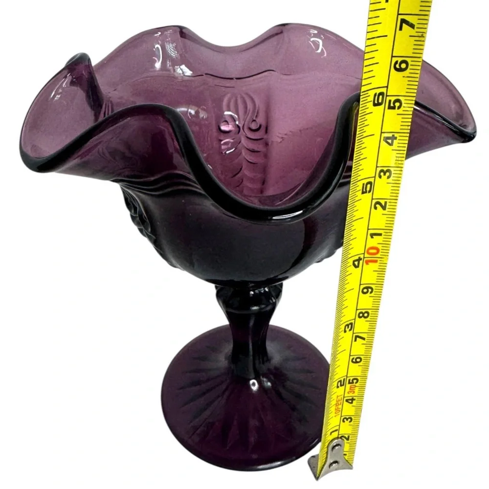 Fenton | Accents | Vintage Fenton Empress Amethyst Pedestal Compote ...